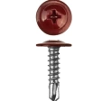 Саморез с прессшайбой, сверло, 4,2х16 RAL3005
