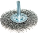 Щетка для дрели "Плоская", со шпилькой, вит.проволока 0,3мм, 75 мм Сибртех