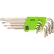 Набор ключей имбусовых Tamper-Torx, TT10-TТ50, 45x, 9 шт..закаленные, удлинен, никель Сибртех