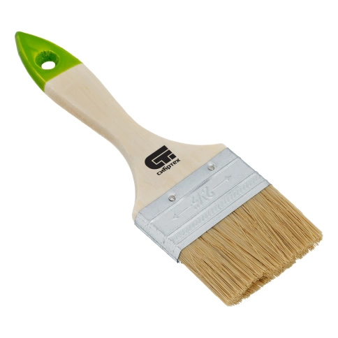 Кисть плоская натуральная щетина дер.ручка Сибртех фото 1