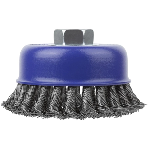 Щетка для УШМ "чашка", кручен.витая проволока 0,5мм, 100 мм М14 блистер CUTOP Profi фото 2