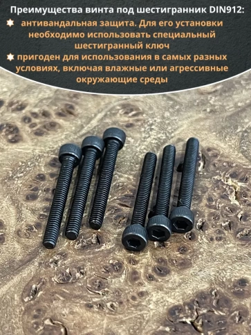 Винт высокопрочный М2,5х20 мм к.п.12.9 черный DIN912, 20 шт. фото 4