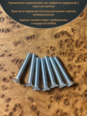 Винт потайной оцинкованный 4х25 DIN965, 50 шт. фото 4