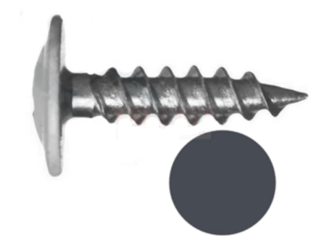 Саморез с прессшайбой 4,2х19 острый RAL7024 (серый), 50 шт. фото 5