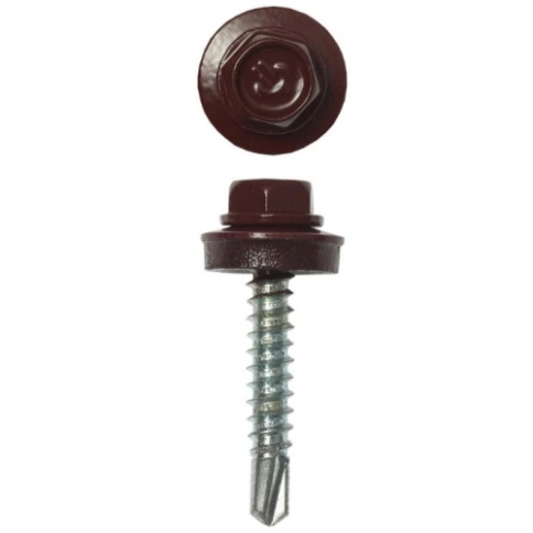 Саморез кровельный, 4,8х35 шоколадно-коричневый RAL8017 500 шт фото 5