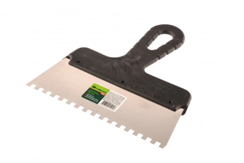 Шпатель из нерж.стали 350 мм зуб 10х10 мм пластмас.ручка Сибртех фото 1