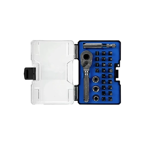 Набор бит с адаптером, трещоткой, головкой 27 предм. VERTEXTOOLS фото 2