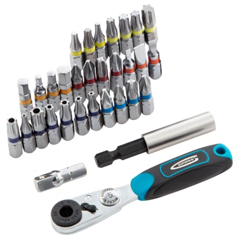Набор бит, 1/4, магнитн.адапт., сталь S2, пластик.кейс 33предм. Gross фото 5