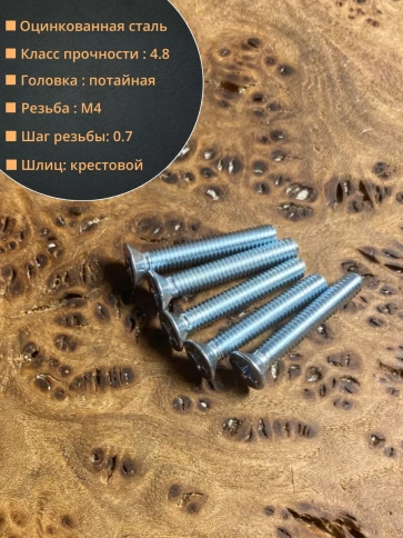 Винт потайной оцинкованный 4х25 DIN965, 10 шт. фото 2