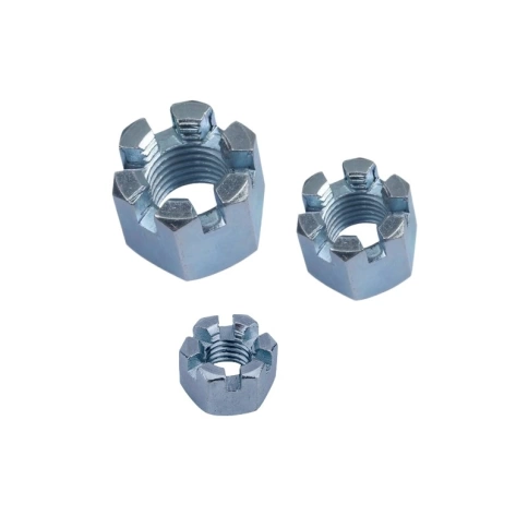 Гайка корончатая (прорезная) М22 DIN 935 оцинкованная, 50 шт. фото 1