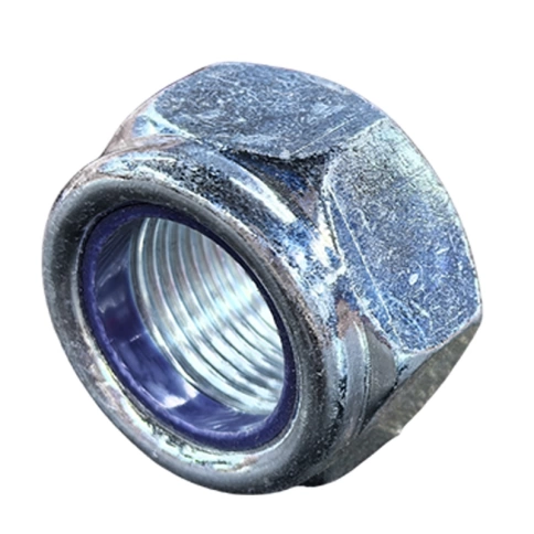 Гайка с полимерн. вставкой DIN985 (к.п.8 шаг резьбы 1,5 оцинкованная) фото 3