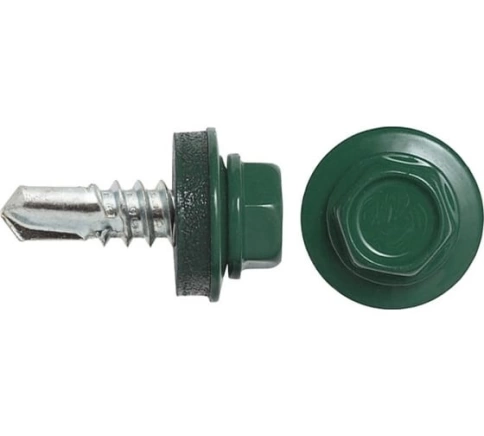 Саморез кровельный, 5,5х19 зеленый мох RAL6005 250 шт фото 5