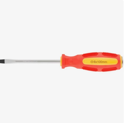 Отвертка ударная,шестигранное жало с бойком 6х100 мм SL, CrV, прорезиненная рукоятка фото 1
