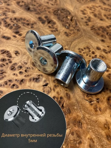 Мебельная гайка Эриксона М5 с полукруглой головкой, 10 шт. фото 4