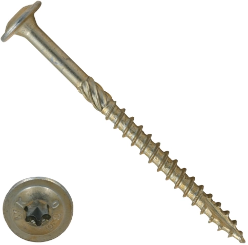 Саморез 10х200 по дереву с прессшайбой Тorx, ЖЦ, 5 шт., фото 5