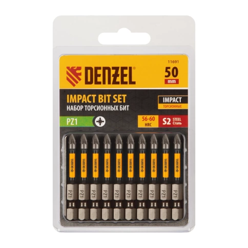 Биты торсионные лазерн.обработка шлица сталь S2 PZ1х50  Denzel фото 1