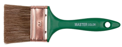 Кисть флейцевая, 70% ПЭТ/30% натур.щетина, пласт.ручка, нерж.обжим, толщ.16мм, шир.70мм фото 1