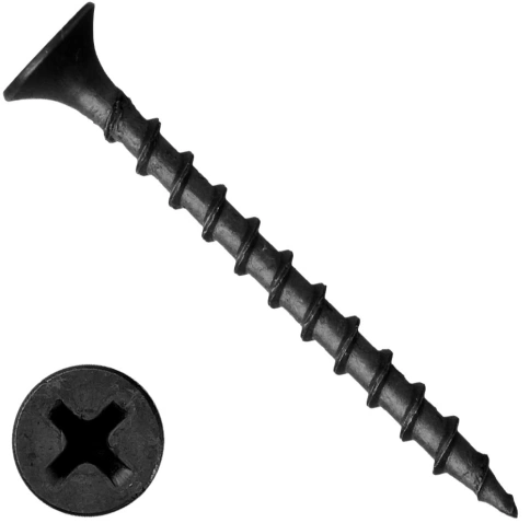 Саморез шуруп по дереву 4,2х89(90) крупная резьба, чёрный 50 шт. фото 5