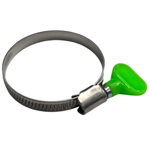 Хомут червячный с барашком 60-80 мм, нержавеющая сталь W2 фото 1