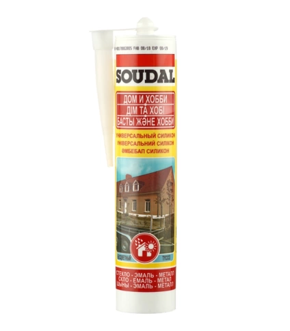 Силикон универсальный прозрачный Soudal 15*280 мл фото 1
