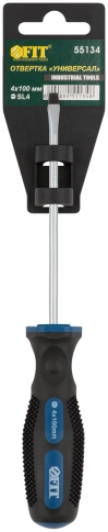 Отвертка Универсал, CrV сталь, прорезиненная ручка, Профи 4х100 мм SL фото 3