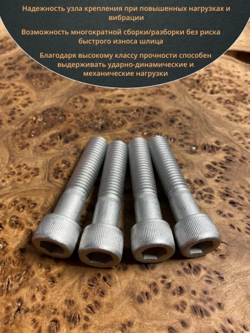 Винт под шестигранник 12х55 мм ОЦ к.п.12.9 DIN912,  10 шт. фото 4