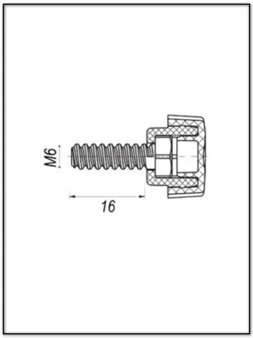 Ручка фиксатор барашек разборный d21 с болтом М6х16, 4 шт. фото 2