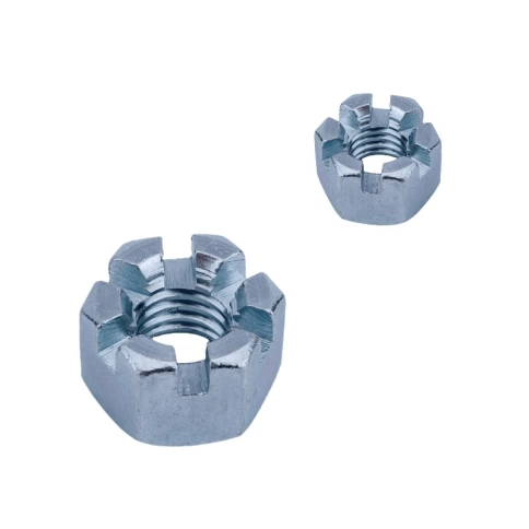Гайка корончатая (прорезная) М27 DIN 935 оцинкованная, 25 шт. фото 2