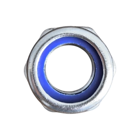 Гайка с полимерной вставкой М10х1 мм, DIN 985 класс прочности 8,оцинкованная фото 2