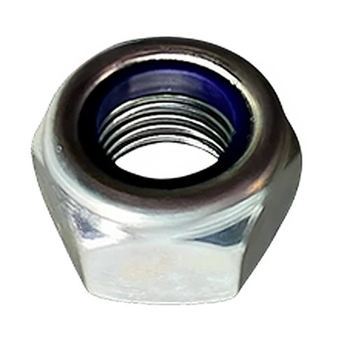 Гайка с полимерн. вставкой DIN985 (к.п.10 шаг резьбы 1,5 оцинкованная) фото 3