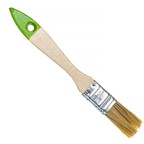 Кисть плоская натуральная щетина деревянная ручка 20 мм Сибртех фото 1