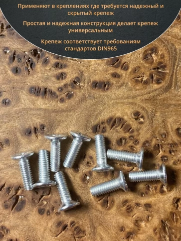 Винт потайной оцинкованный 4х12 DIN965, 100 шт. фото 4