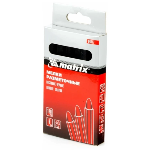 Мелки разметочные 120 мм восковые, черные 6 шт, Matrix фото 1