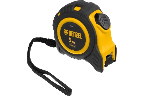 Рулетка обрезин. корпус автоматич. фиксация 5м х 25мм Denzel фото 1