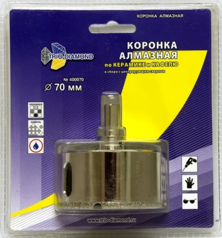 Коронка по керамике и кафелю, алмазная с центрир.сверлом  фото 32