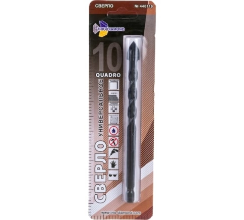 Сверло универсальное Квадро 4В 10х75 мм фото 1