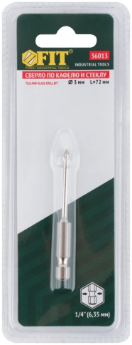 Сверло по кафелю шестигранный U-хвостовик под биту, фото 6