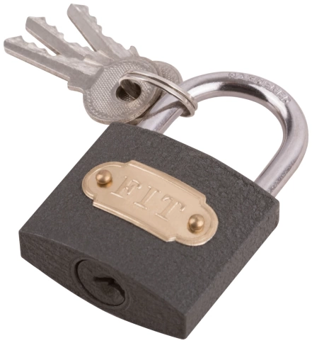 Замок навесной железный 38х32 мм стальная дужка 5,2 мм фото 2