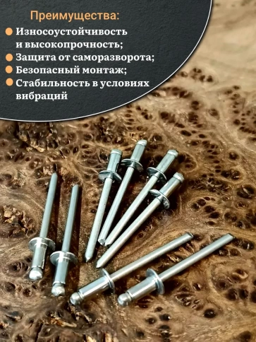 Заклепка вытяжная нержавеющая М4,8х8 , 20 шт. фото 4