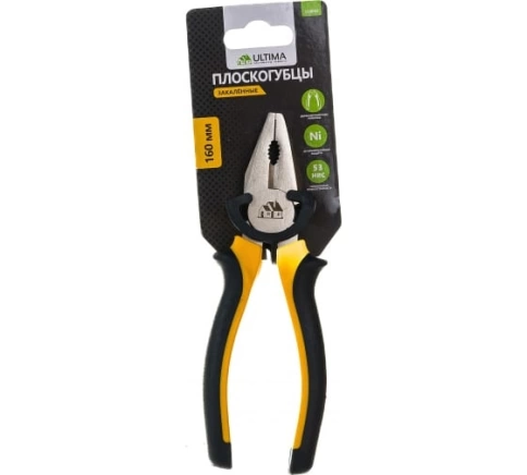 Плоскогубцы комбинированные, двухкомпонентные рукоятки 160 мм Ultima фото 1