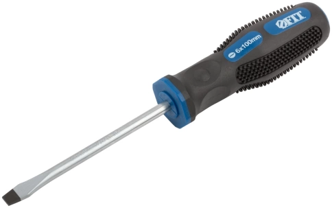 Отвертка Универсал, CrV сталь, прорезиненная ручка, Профи 6х100 мм SL фото 2