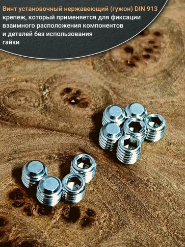 Винт установочный нержавеющий М8х8 DIN913 (гужон), 50 шт. фото 4