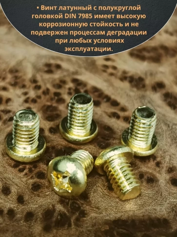 Винт 4х8  латунный с полукруглой гол. DIN7985,10 шт фото 4