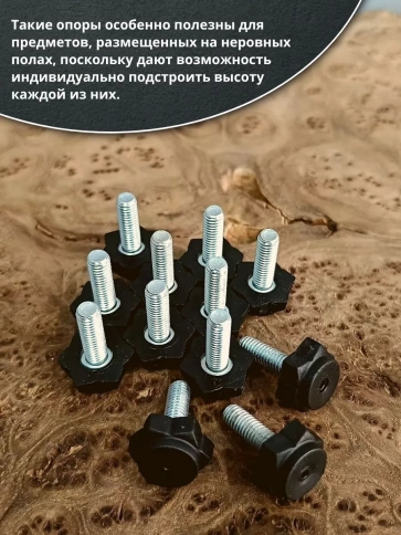 Ножка опора D19 М6х12 регулируемая мебельная под шестигранник 12 шт фото 4