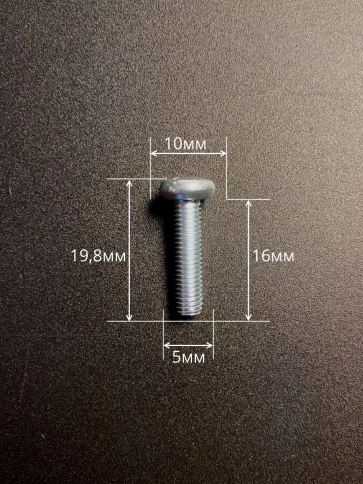 Винт с полукруглой головкой М5х16 ОЦ DIN7985, 10 шт. фото 3