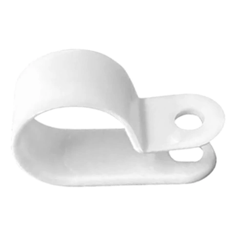 Крепеж-серьга для крепления кабеля d6, белая фото 1