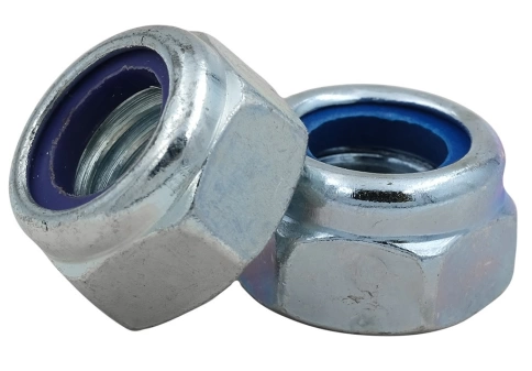 Гайка с полимерн. вставкой DIN985 (к.п.8 шаг резьбы 1 оцинкованная) фото 1