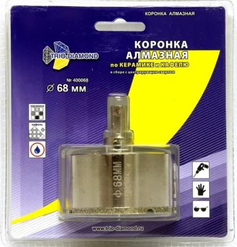 Коронка по керамике и кафелю, алмазная с центрир.сверлом  фото 28