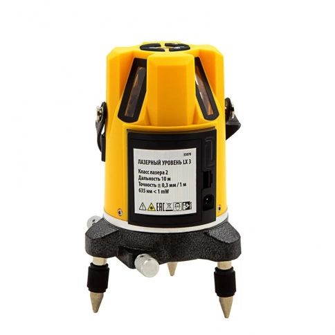 Уровень лазерный LX 3, 0,3/1 м, 635 мм, резьба 5/8" Denzel фото 3