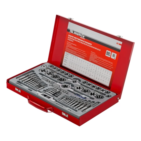 Набор метчиков и плашек М2-М20 65 предмет. метал. кейс Matrix фото 1